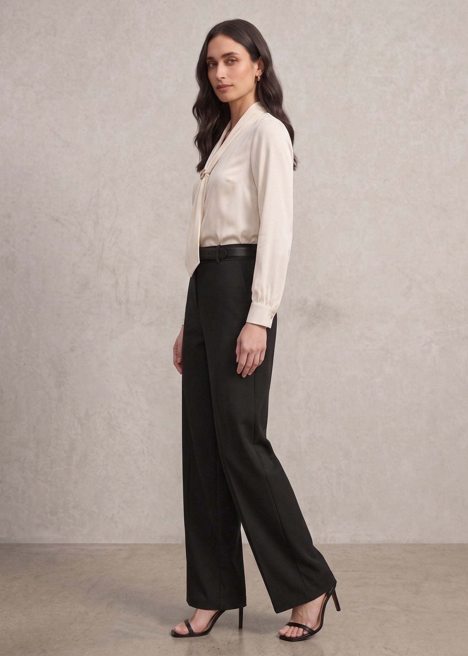 White Tie Neck Top for Ladies