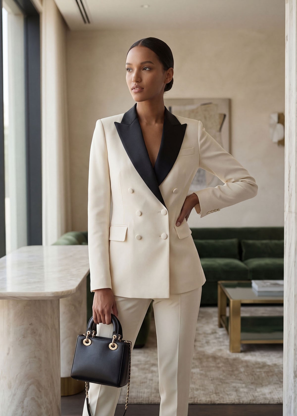 Wide Satin Lapel women Tuxedo