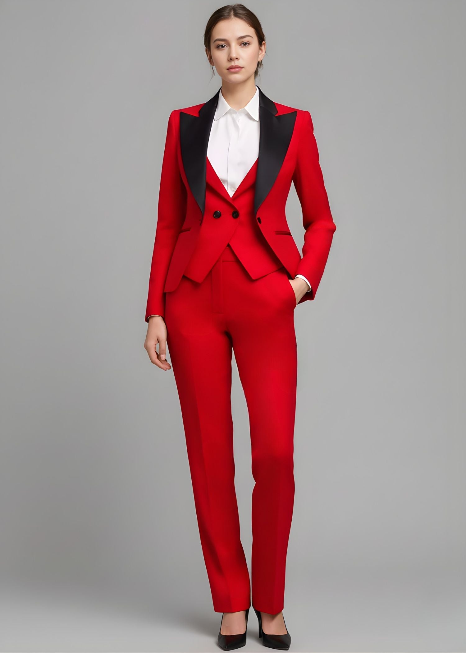 Wide Lapel Three Piece Tuxedo 