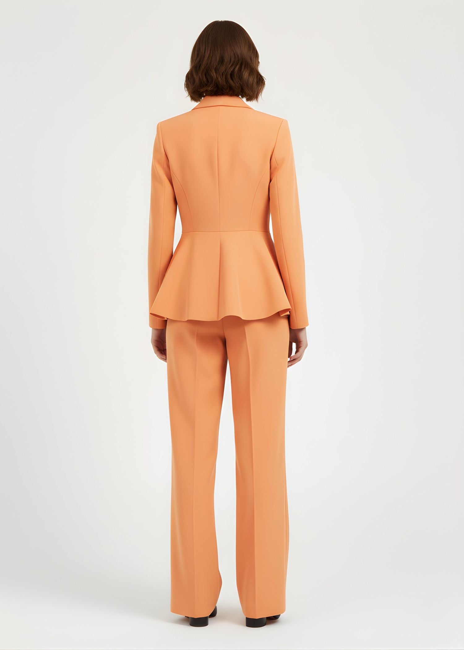 Wide notch Lapel Suit in Light Orange 