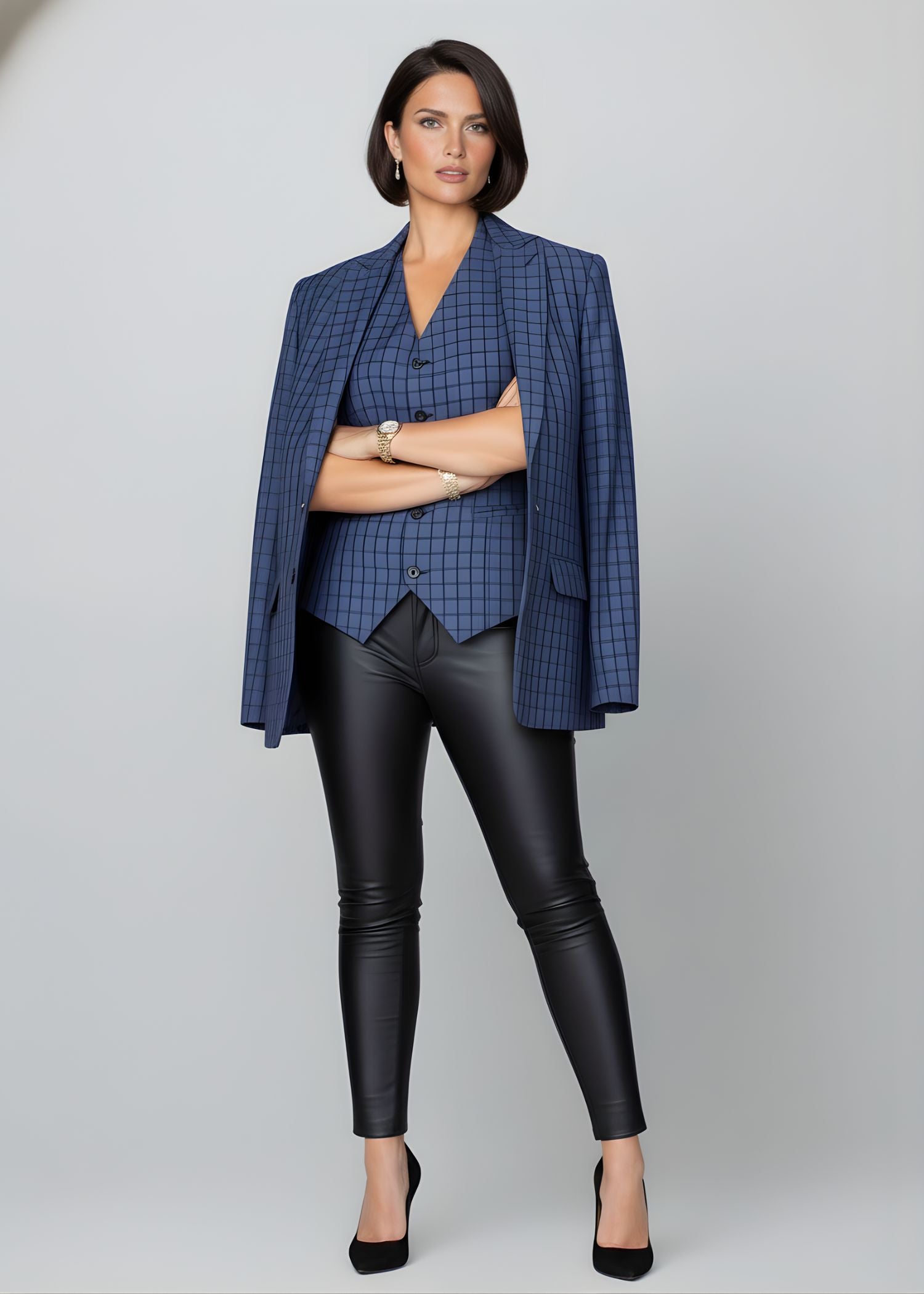 Wisteria Wide Check Three Piece Suit