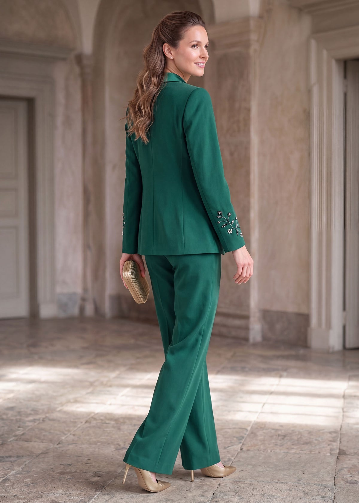 Floral Beadwork Embroidered Tuxedo
