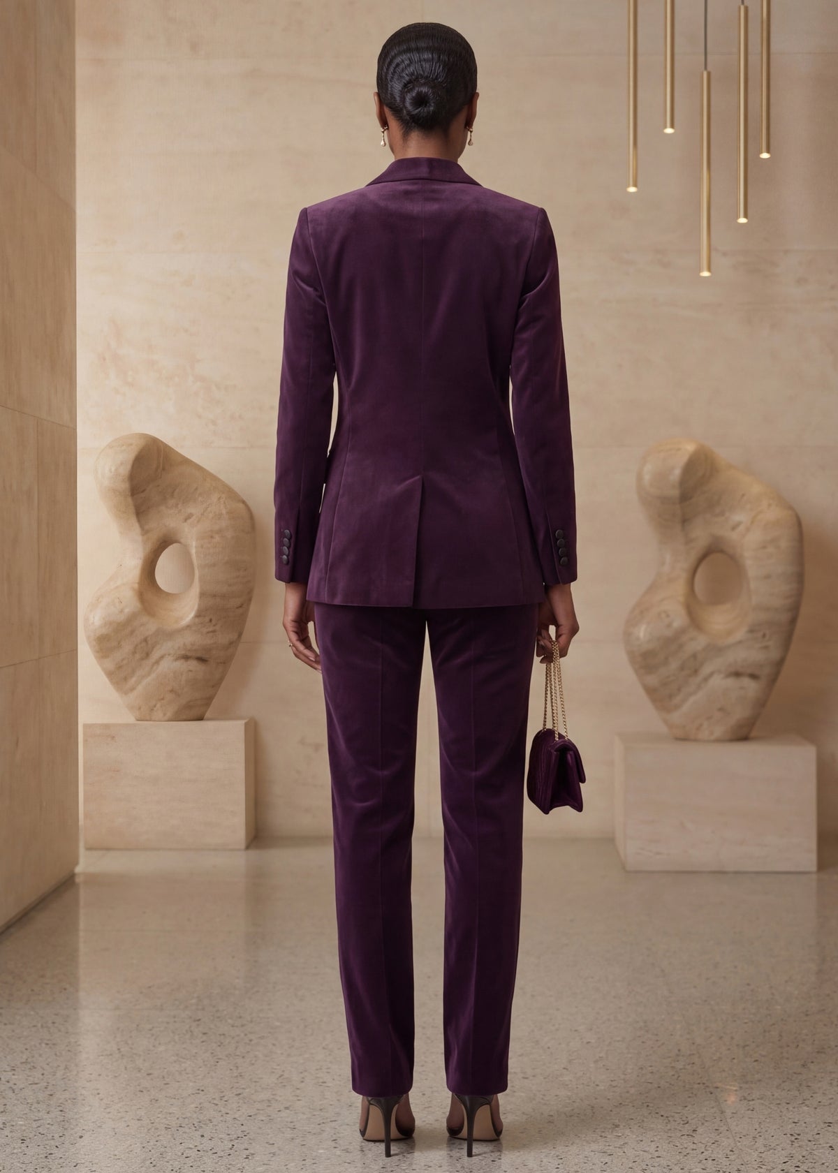 Zion Satin Lapel Tuxedo in Purple