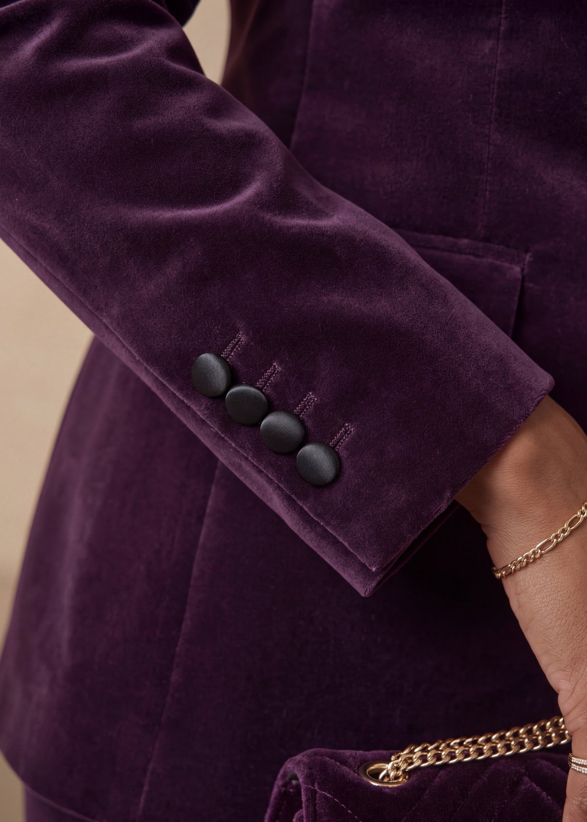 Zion Satin Lapel Tuxedo in Purple