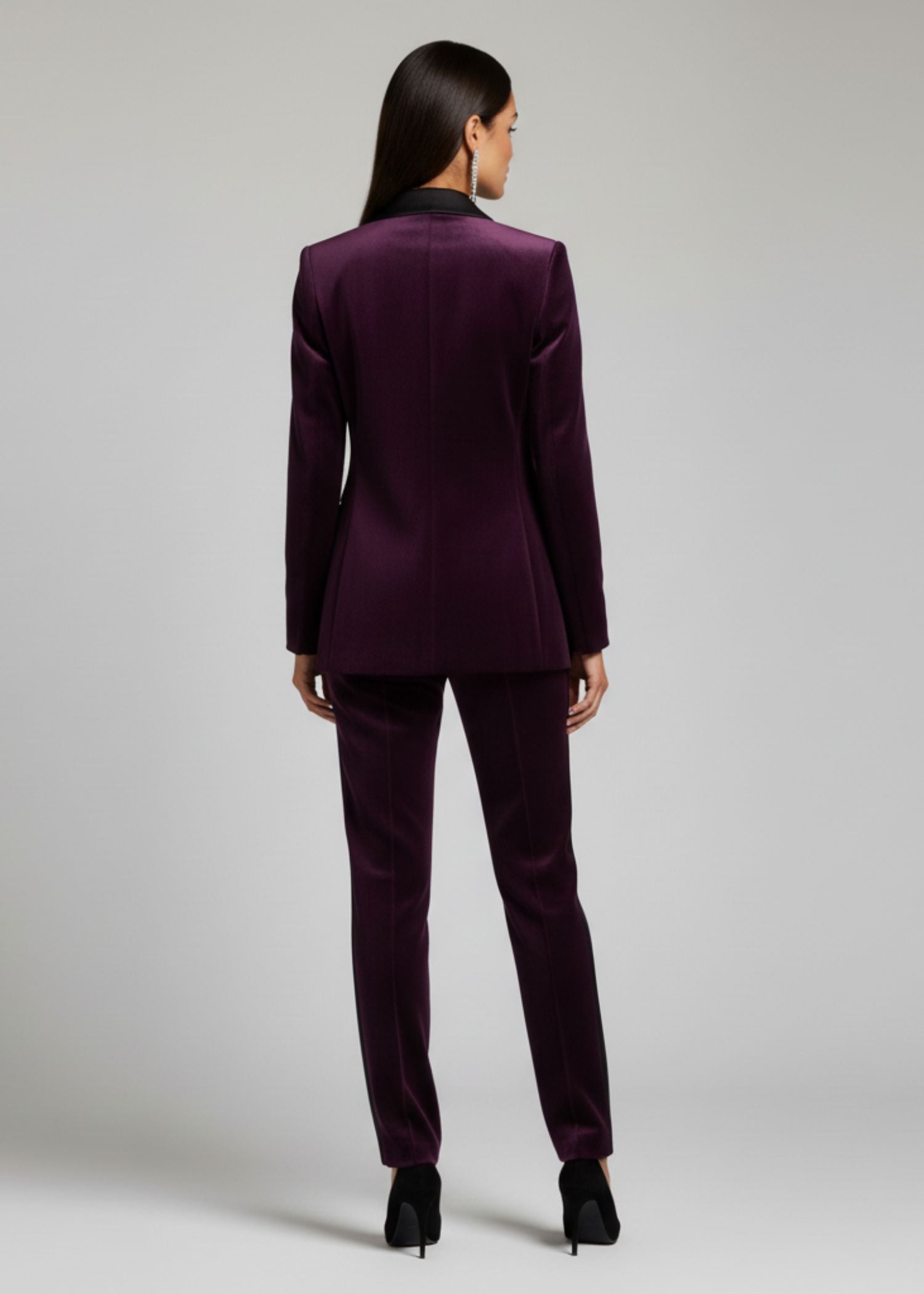 Zion Satin Lapel Tuxedo in Purple