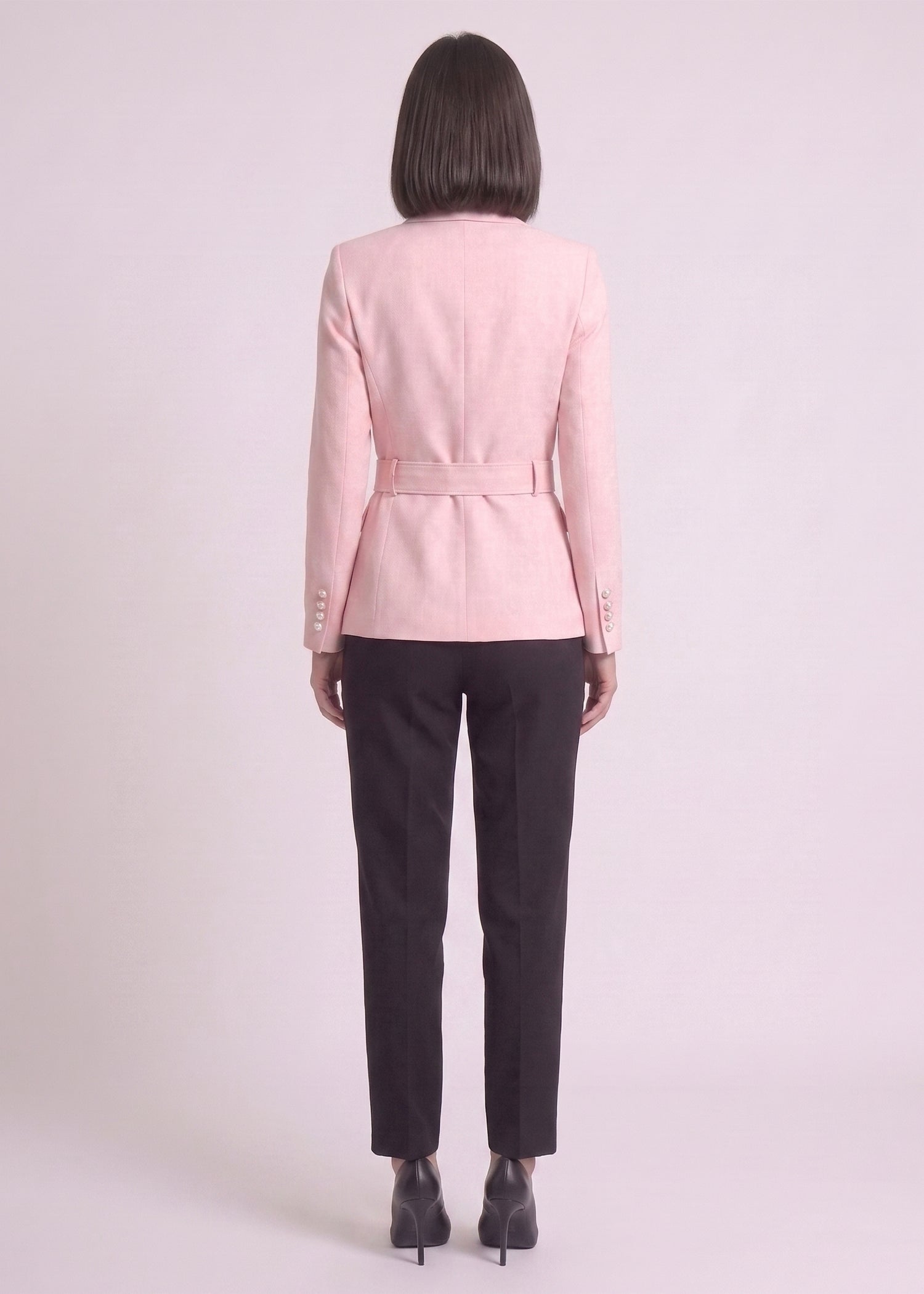 Zugspitze Pink Belted Women Blazer