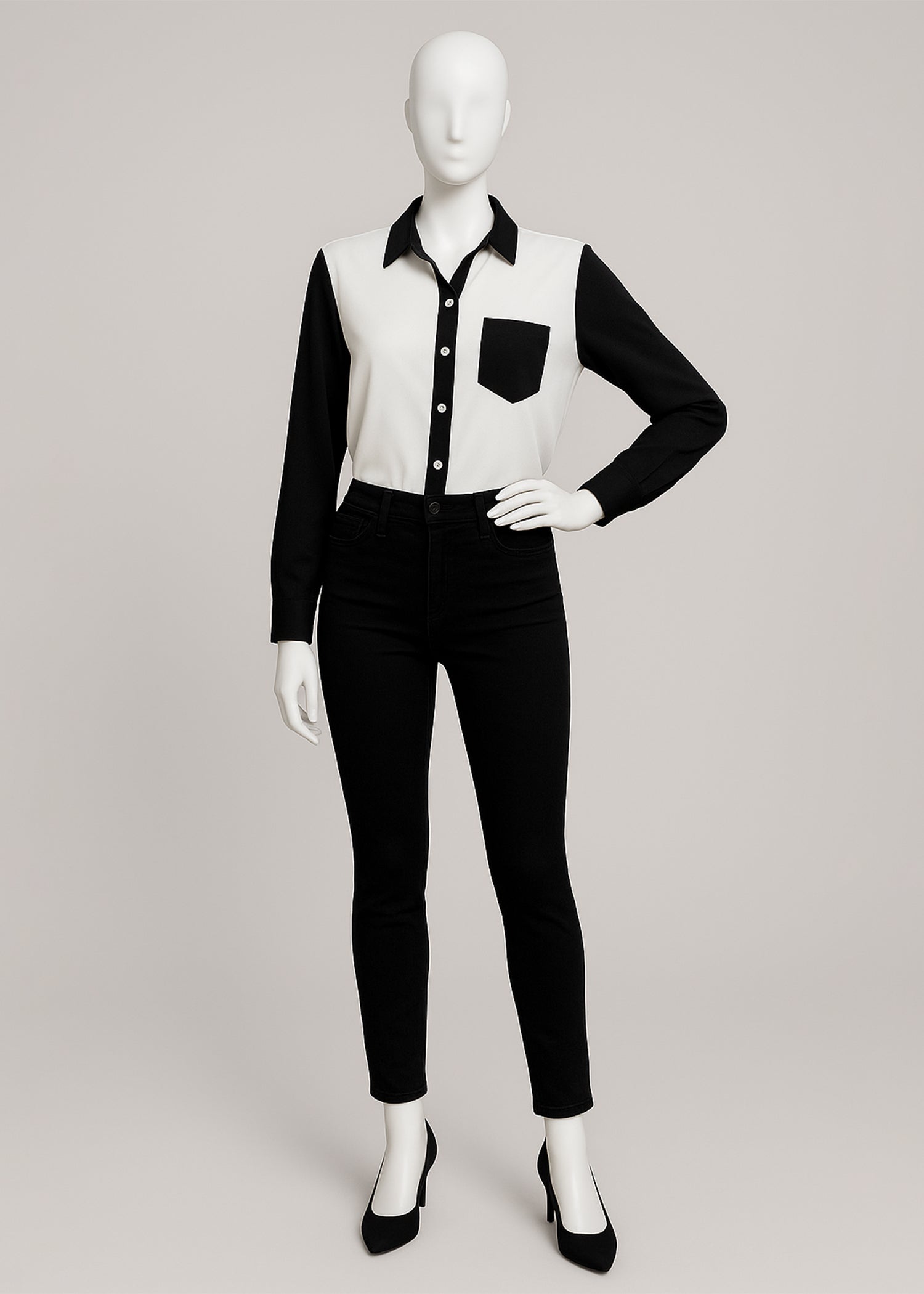 Shop Black and White Color Block Shirt for Ladies in all Sizes. Custom Size Shop Black and White Color Block Shirt for Ladies in all Sizes. Custom Size