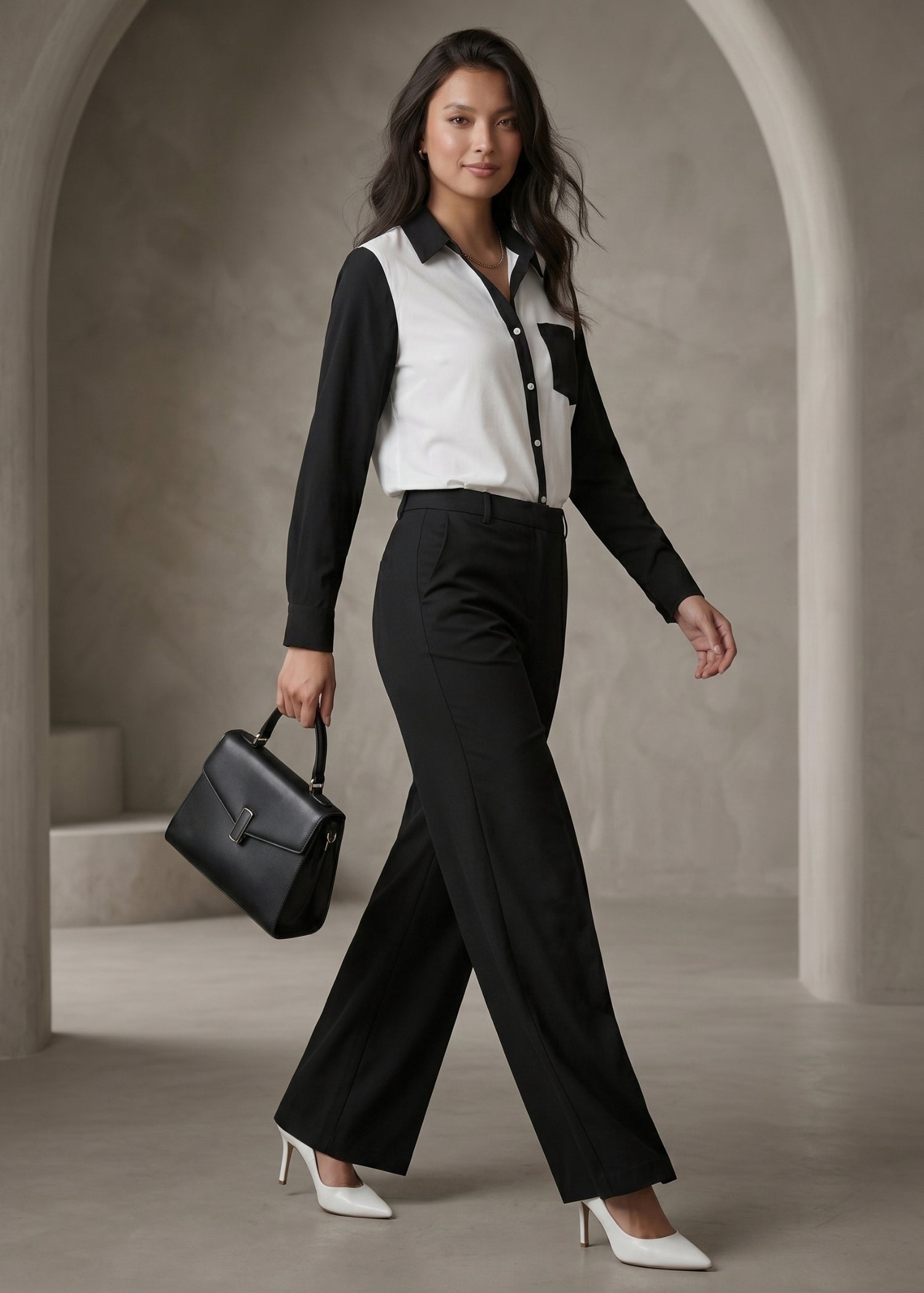 black and white shirt women