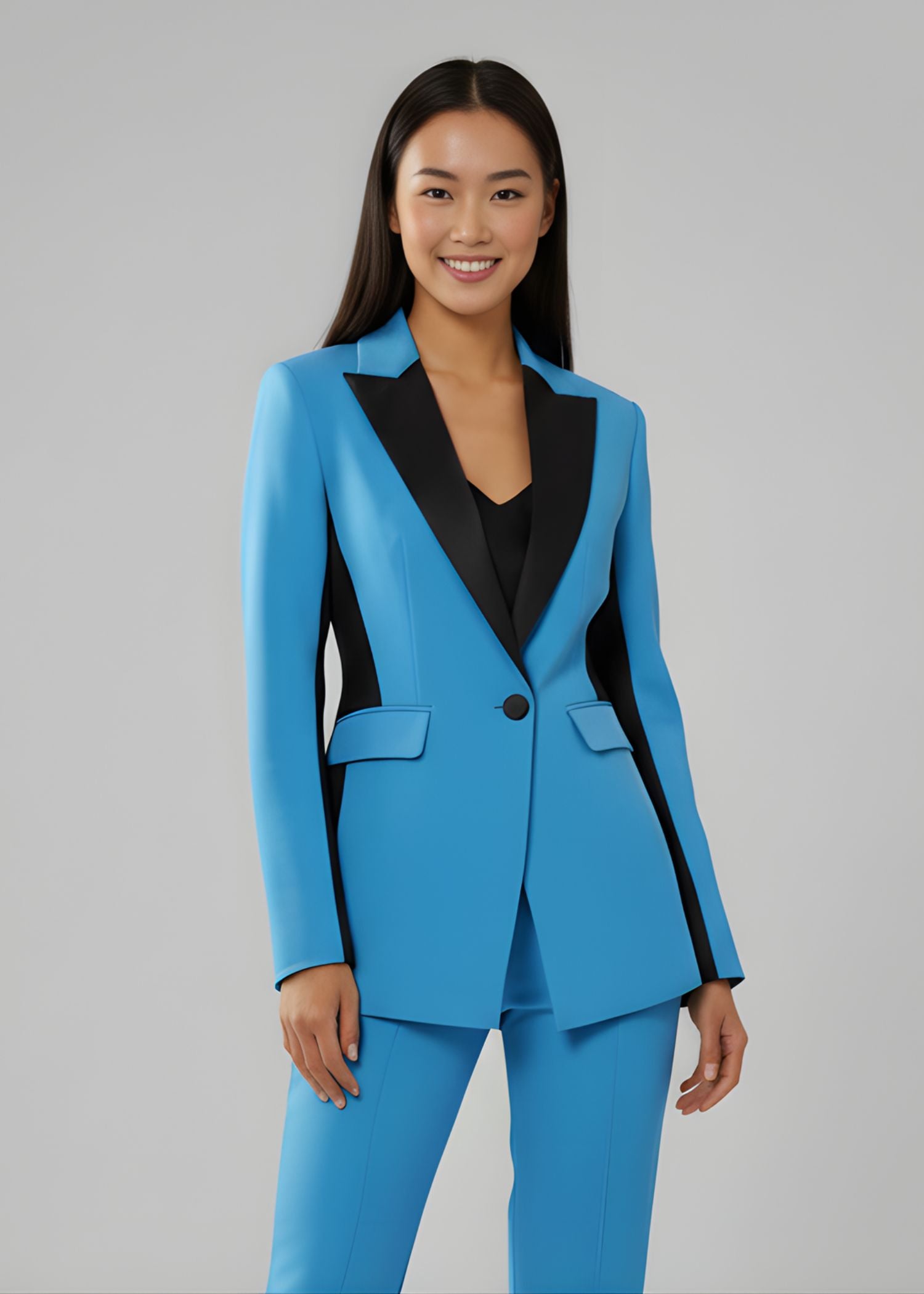 Ladies Blue and Black Tuxedo