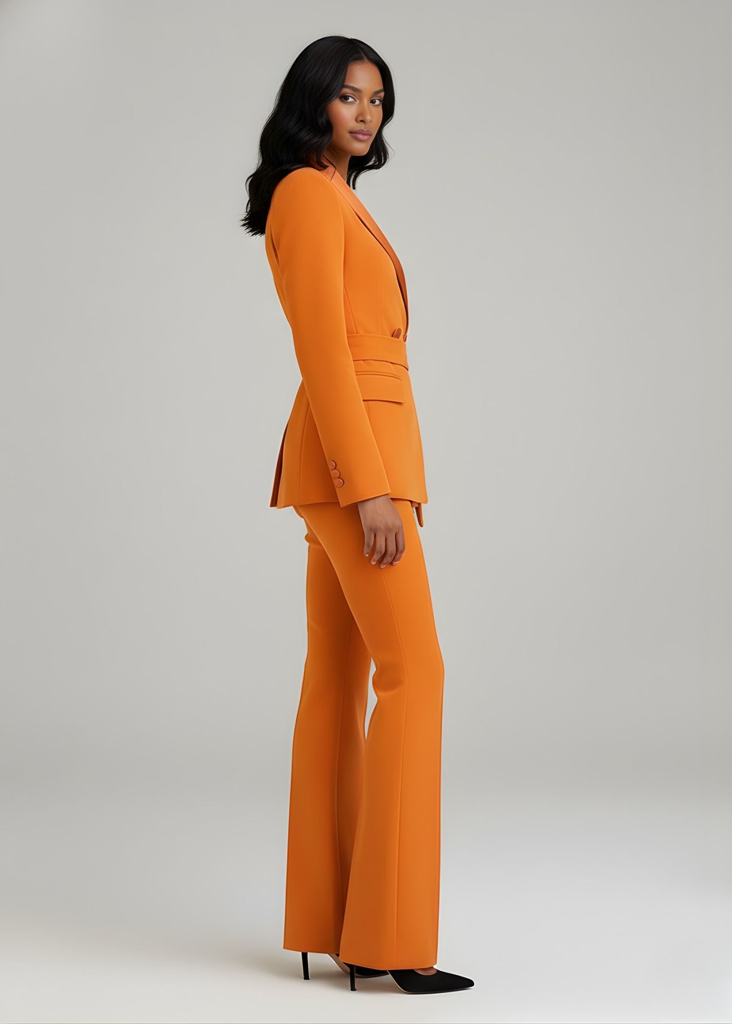 Ladies Bright Orange Tuxedo