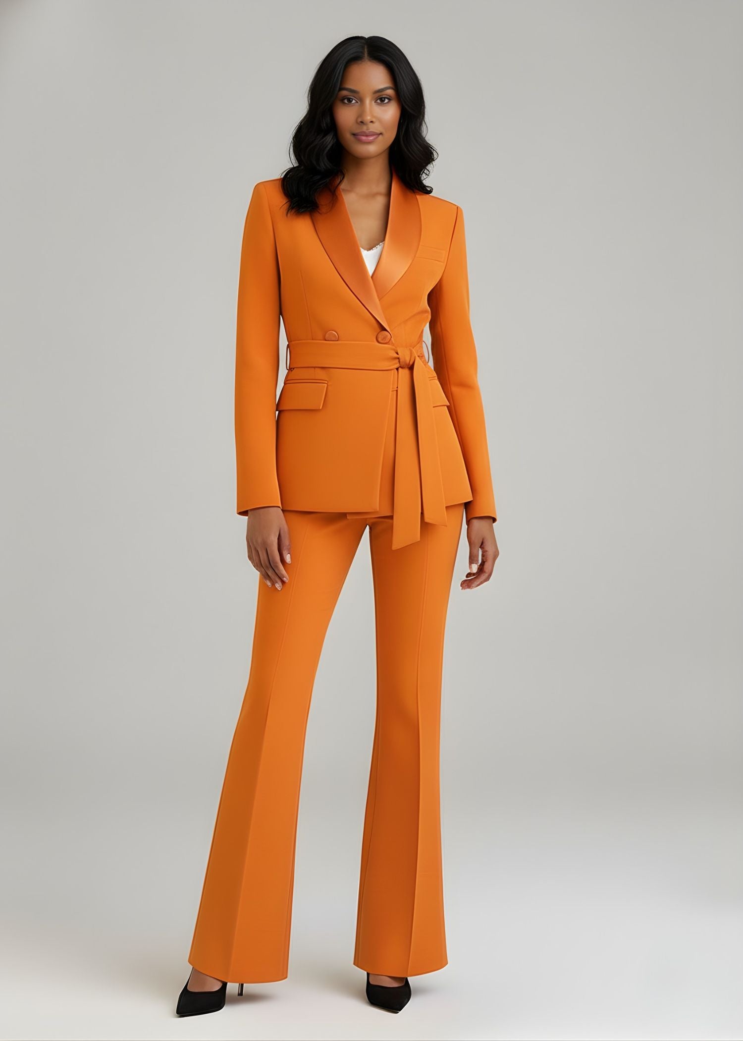 Ladies Bright Orange Tuxedo