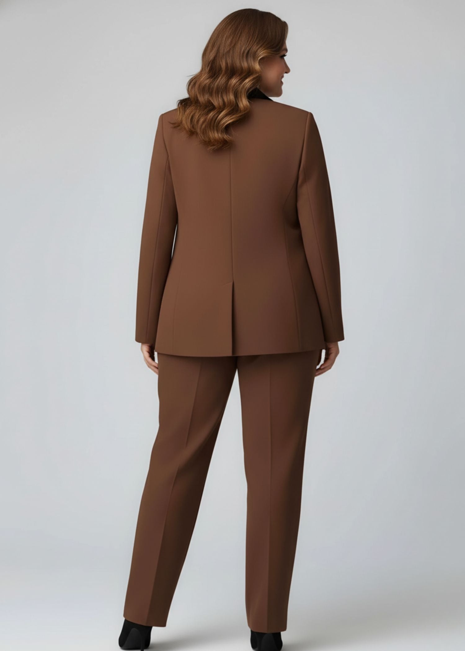 Plus Size Brown Tuxedo for Women