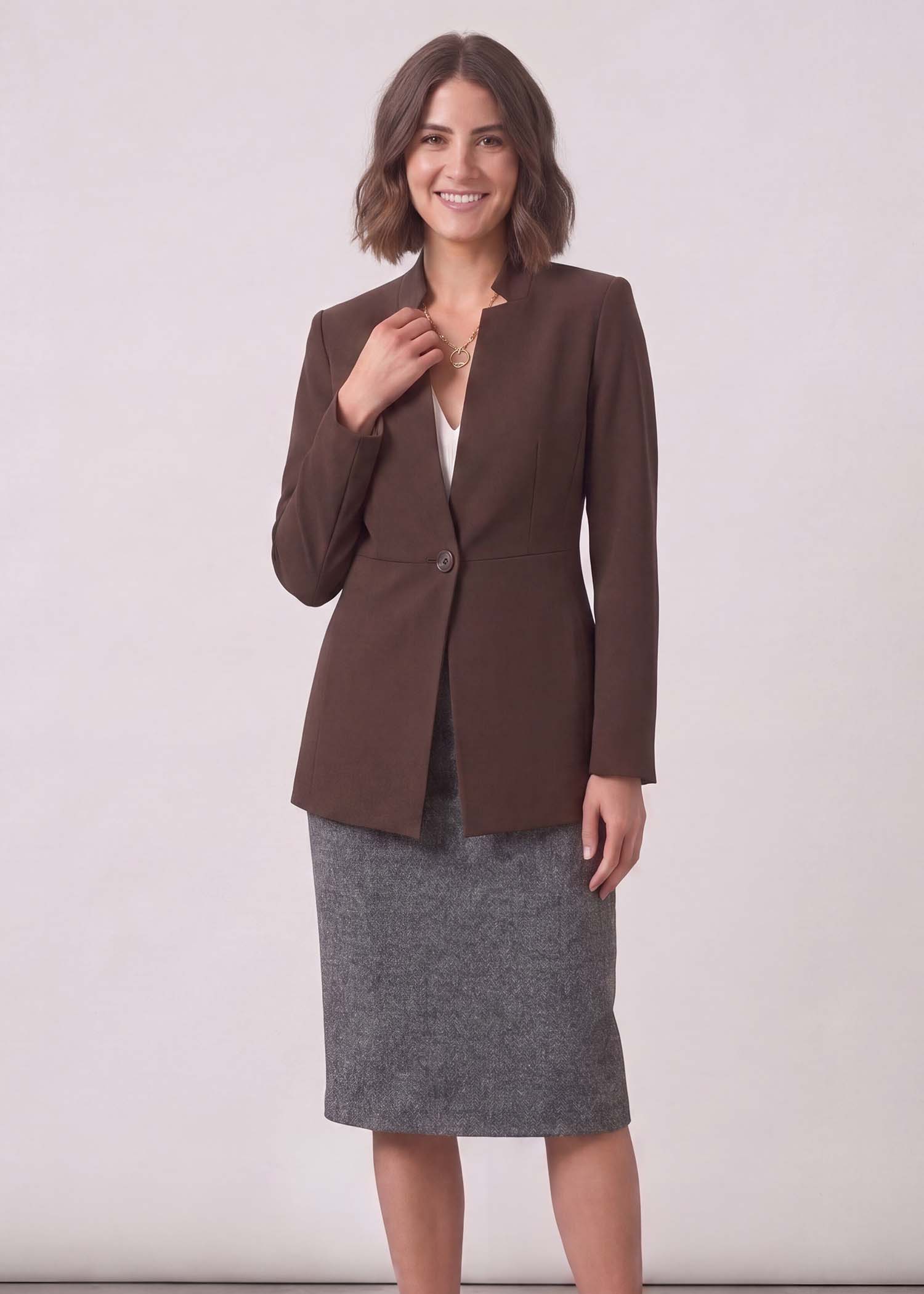 brown blazer for office wear