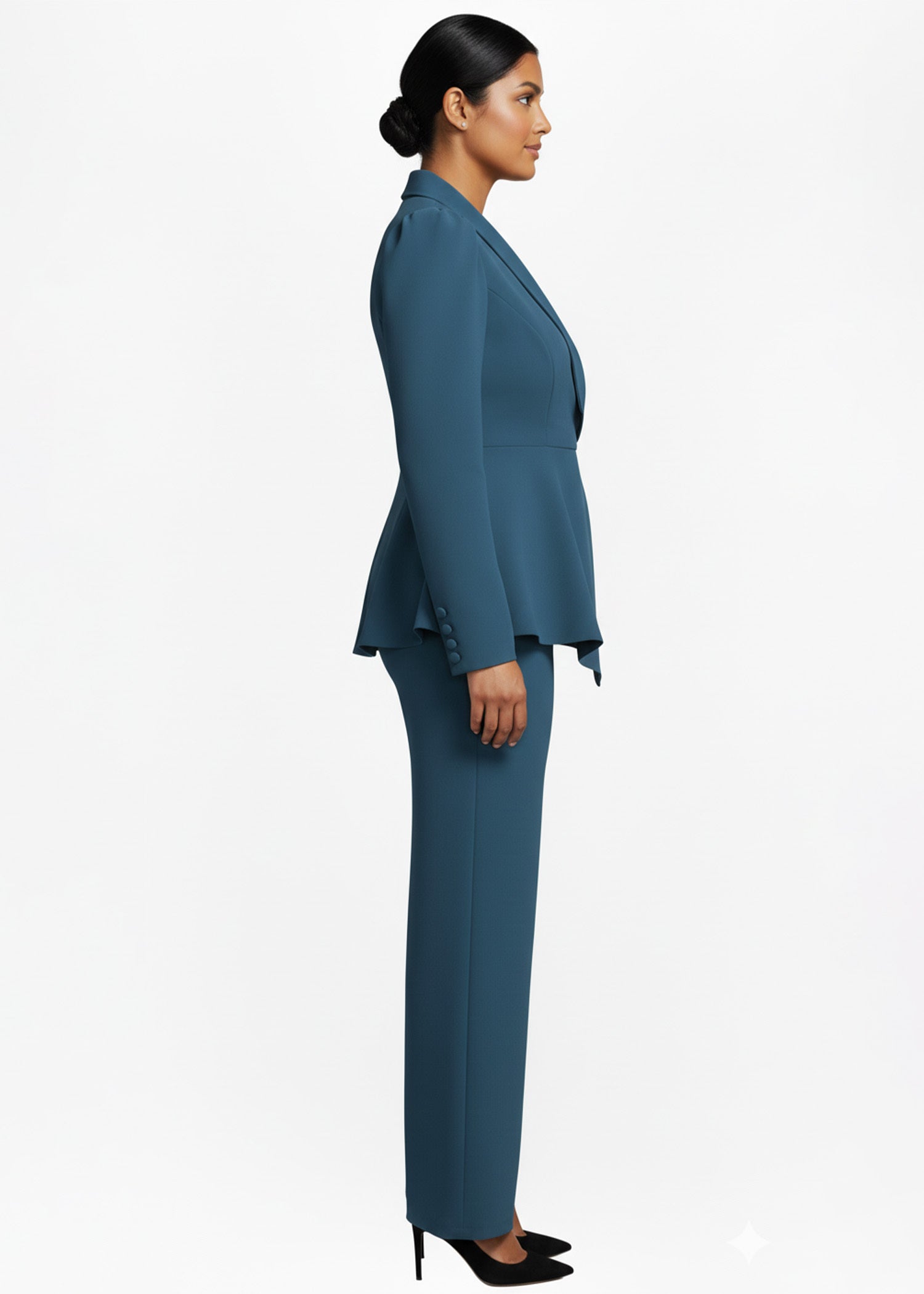 Crete Wrap Style Suit in Cadet Blue