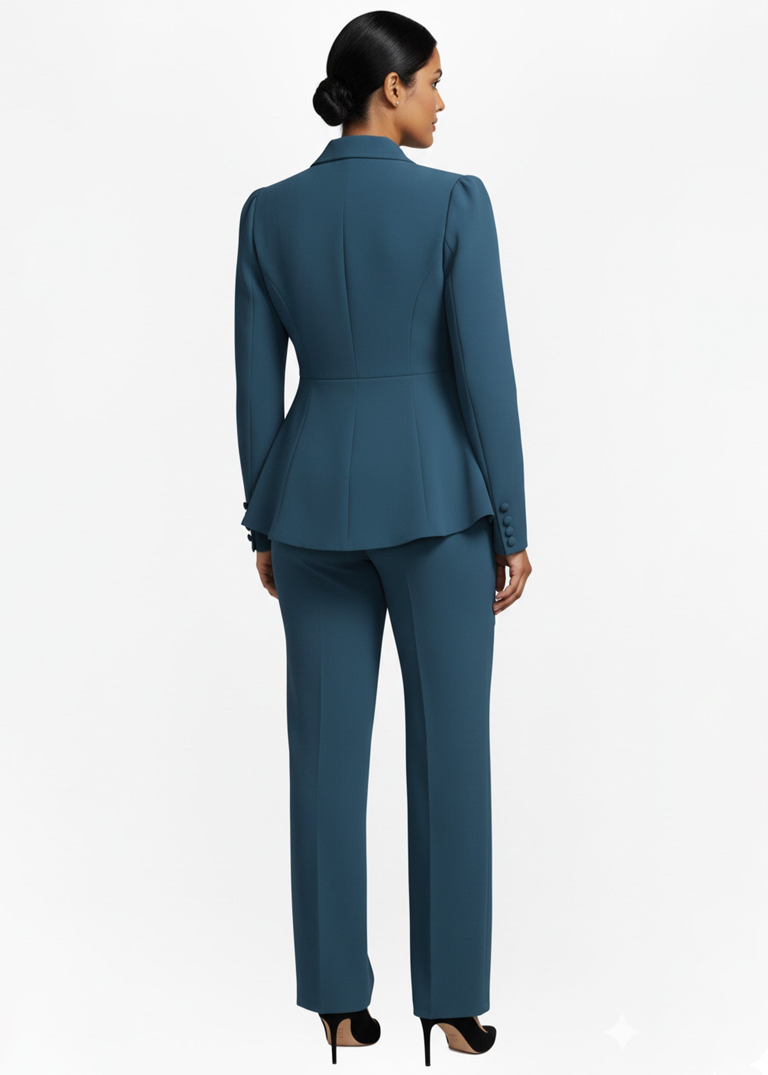 Crete Wrap Style Suit in Cadet Blue