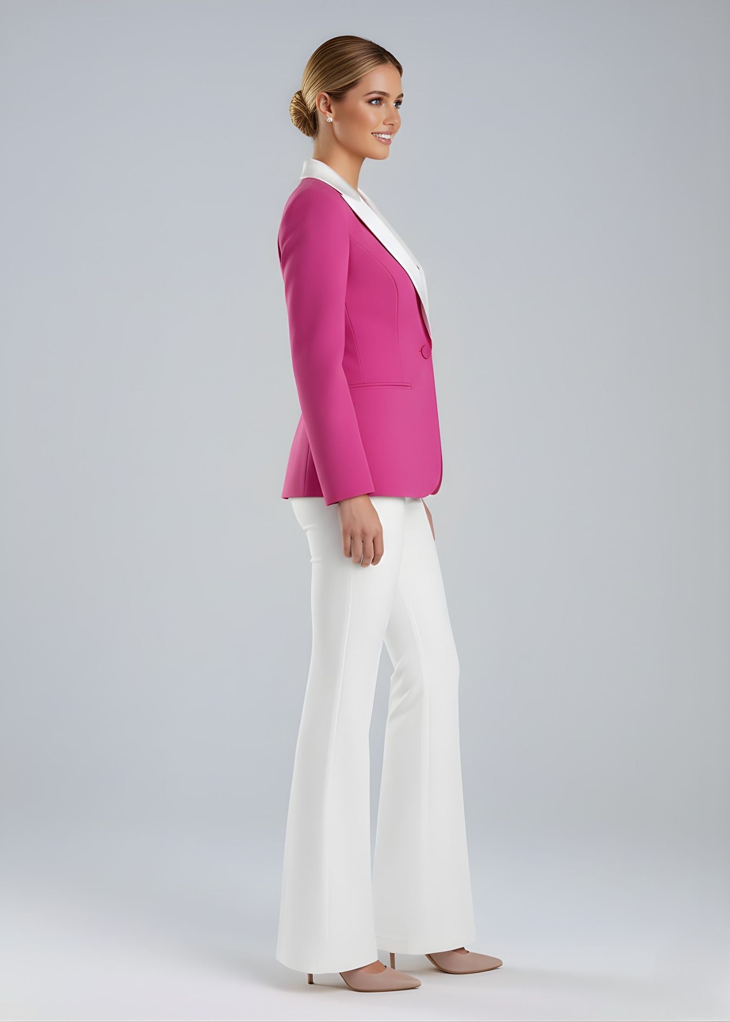 contrast Peak lapel tuxedo