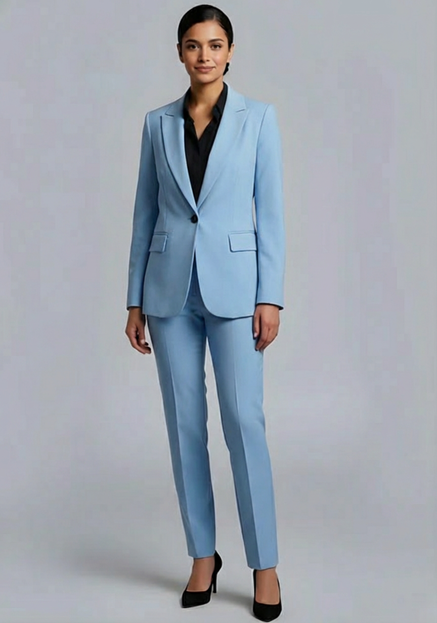 sky blue suit for women