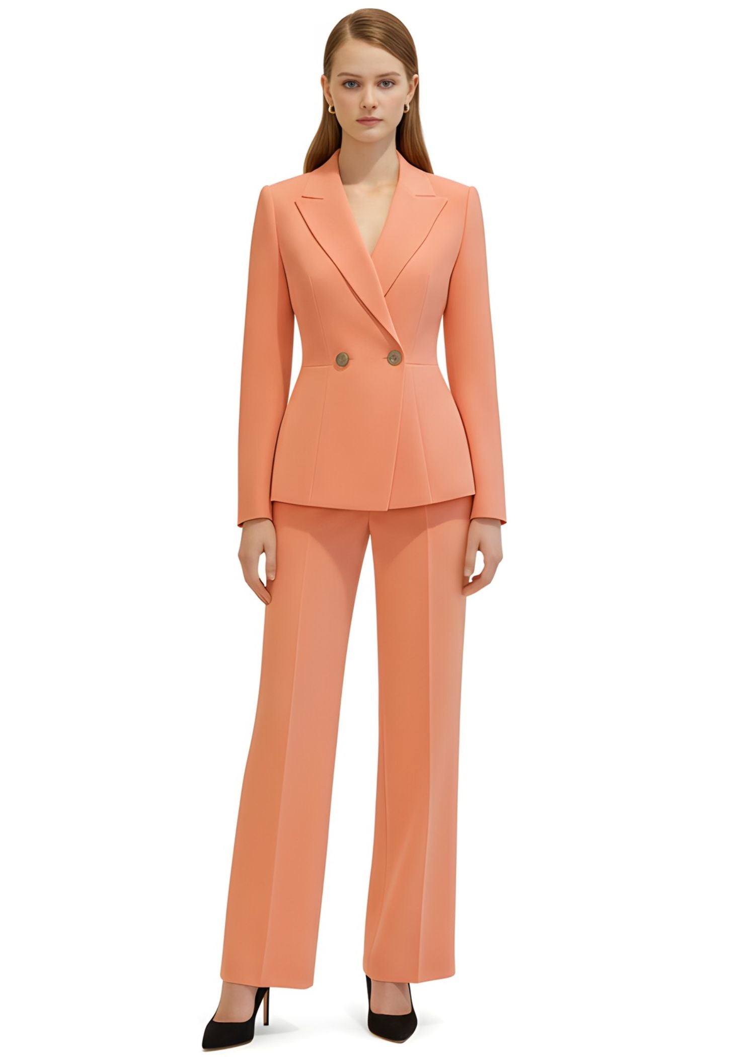  Corsica Wide Peak Lapel Suit in Coral