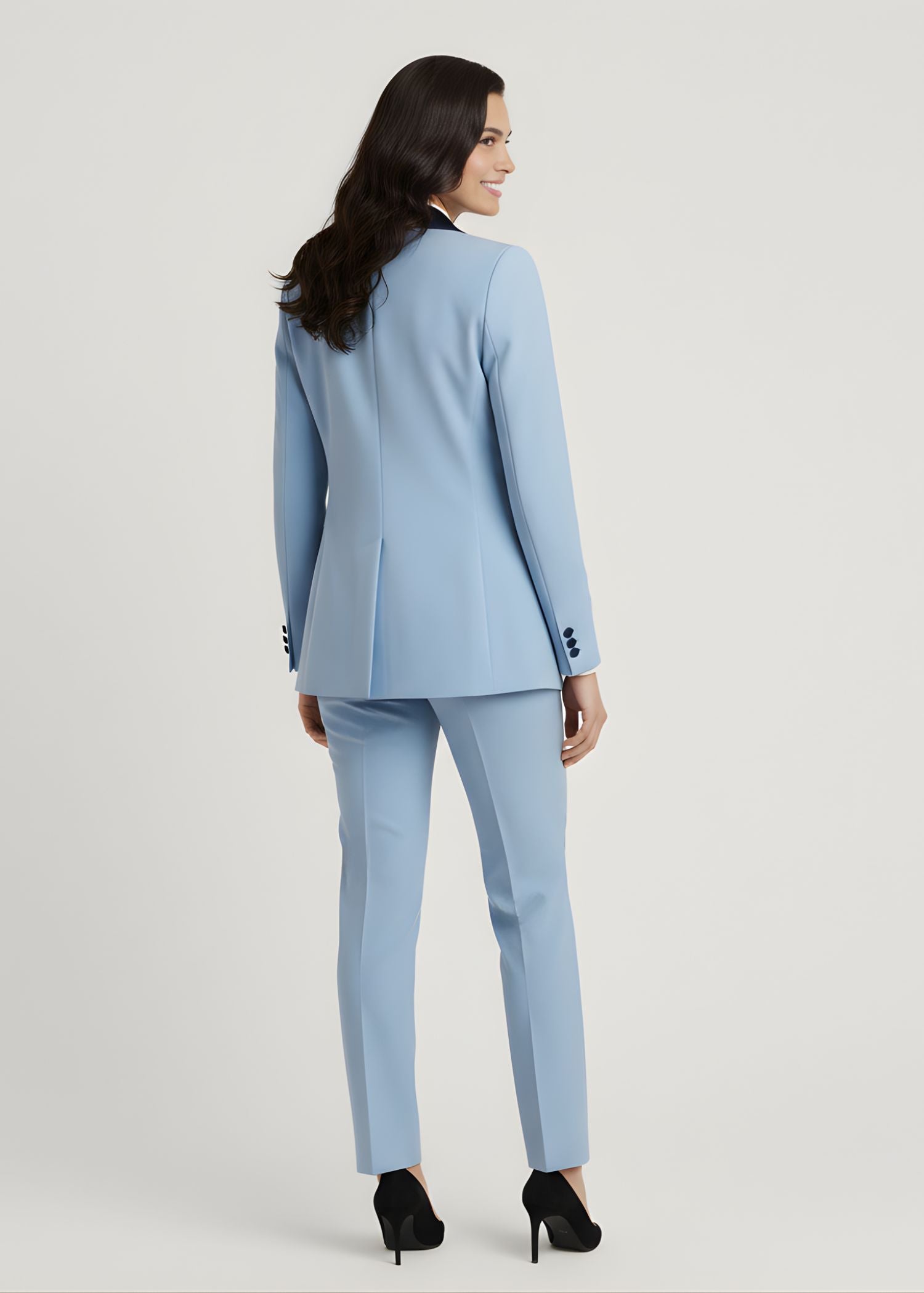 Powder Blue Tuxedo with Navy Contrast