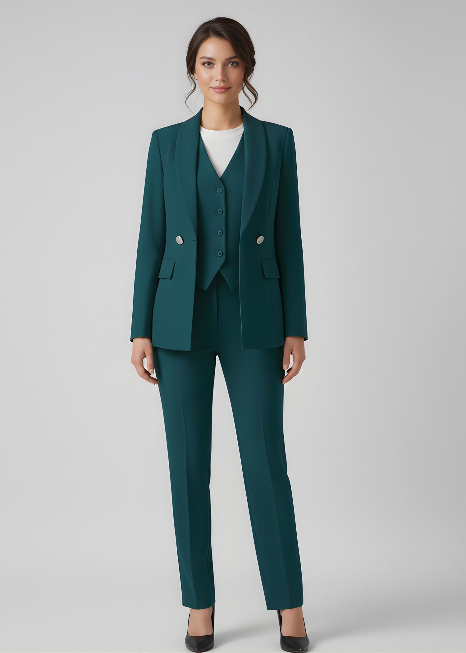 Uluru Shawl Lapel Suit  in Midnight Green