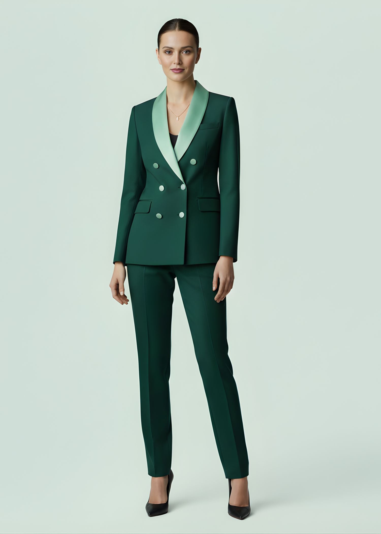 Ladies Forest Green Tuxedo