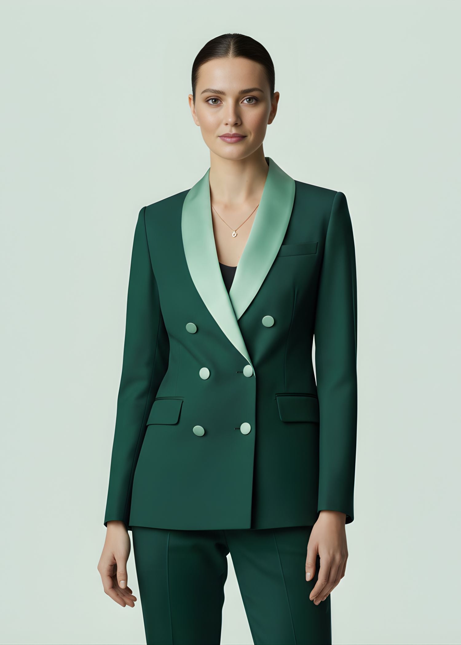Ladies Forest Green Tuxedo