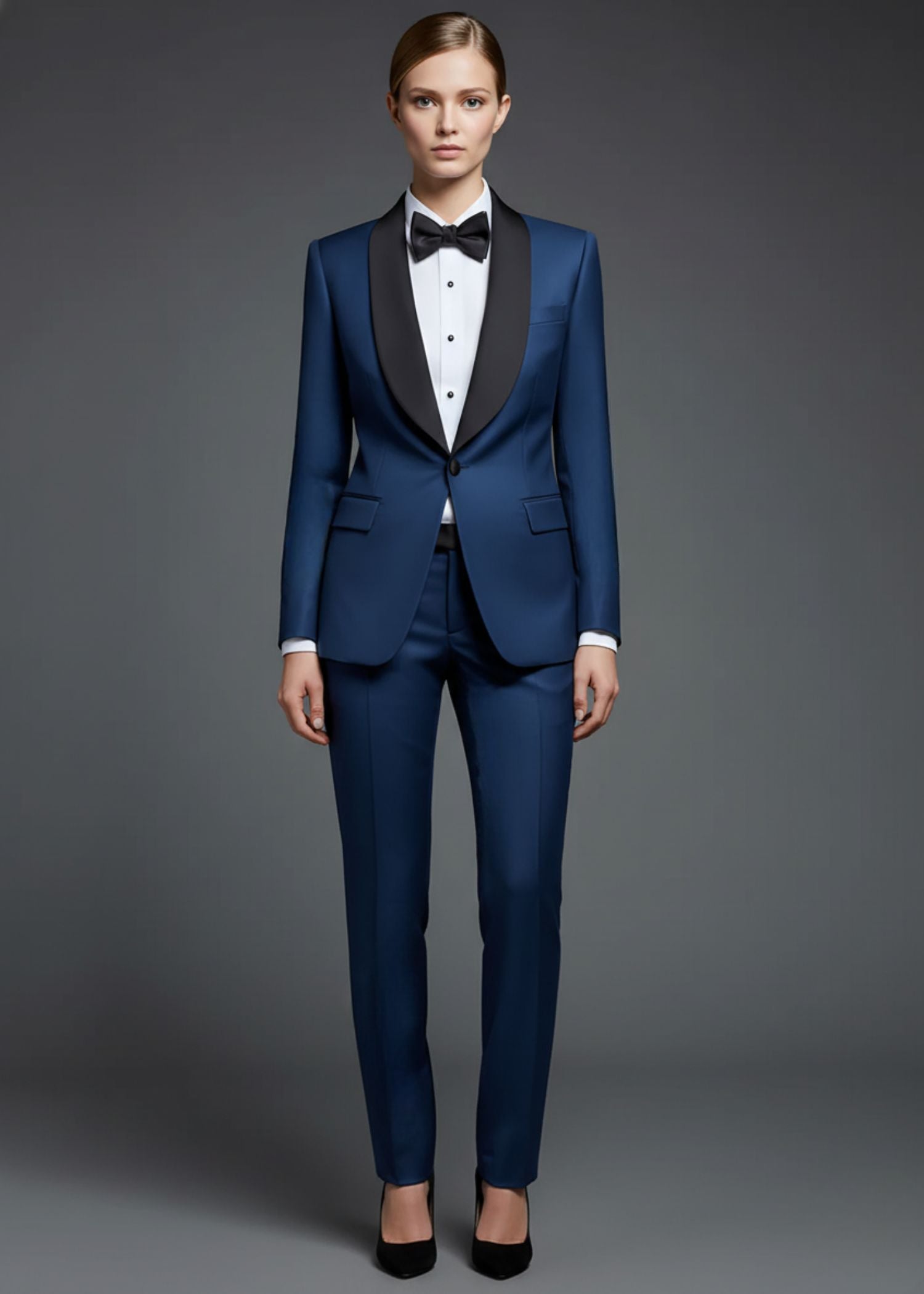 Navy Blue Tuxedo with Black Lapel