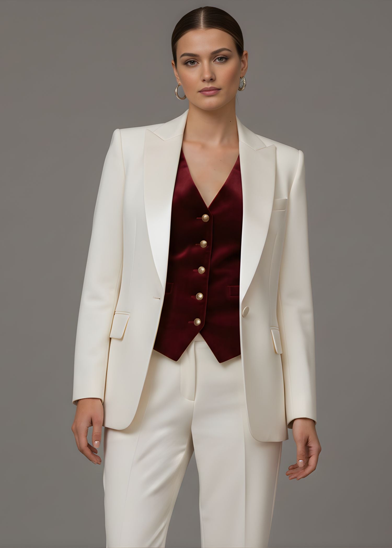 3 Piece Tuxedo with Maroon Vest