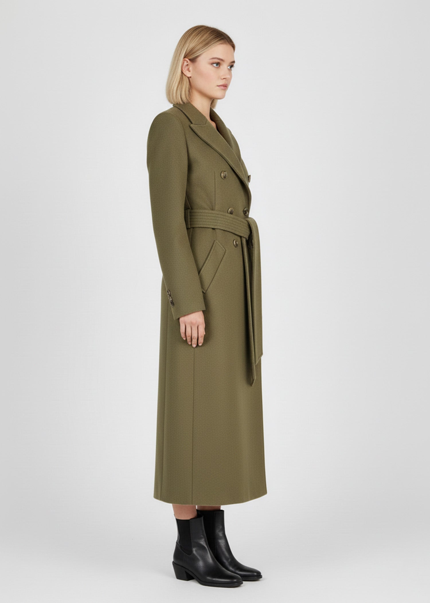 Olive Green Long Coat