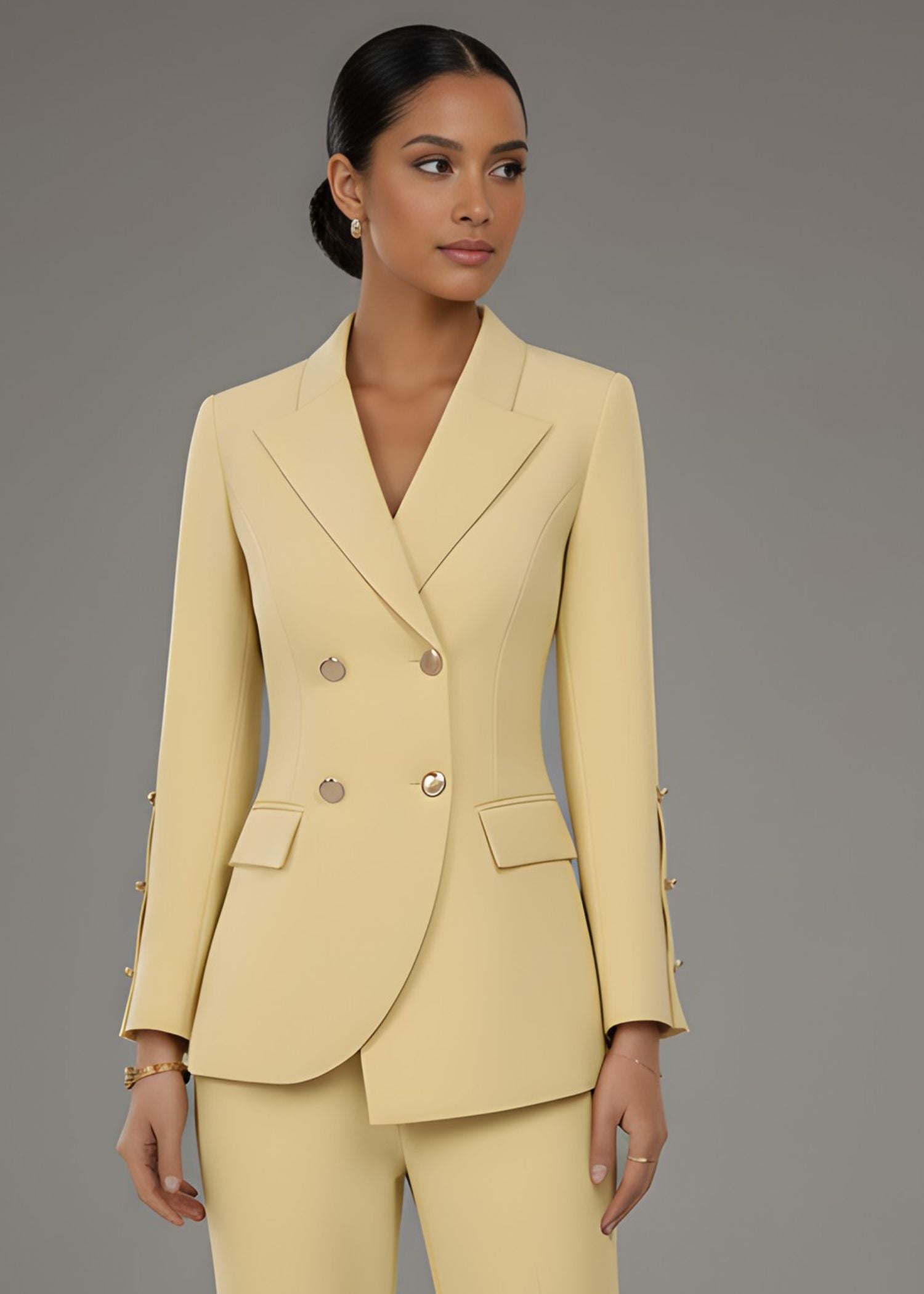 Patagonia Fitted Waist Suit in Pastel Yellow 