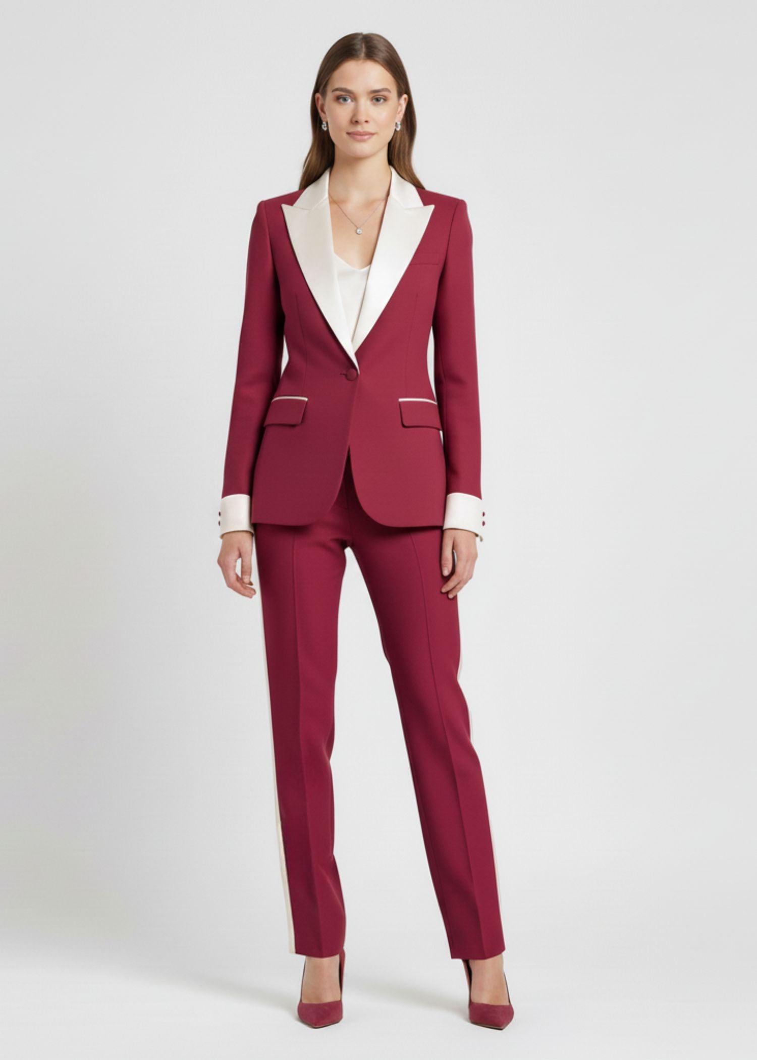 Dark Raspberry Single Breasted Tuxedo