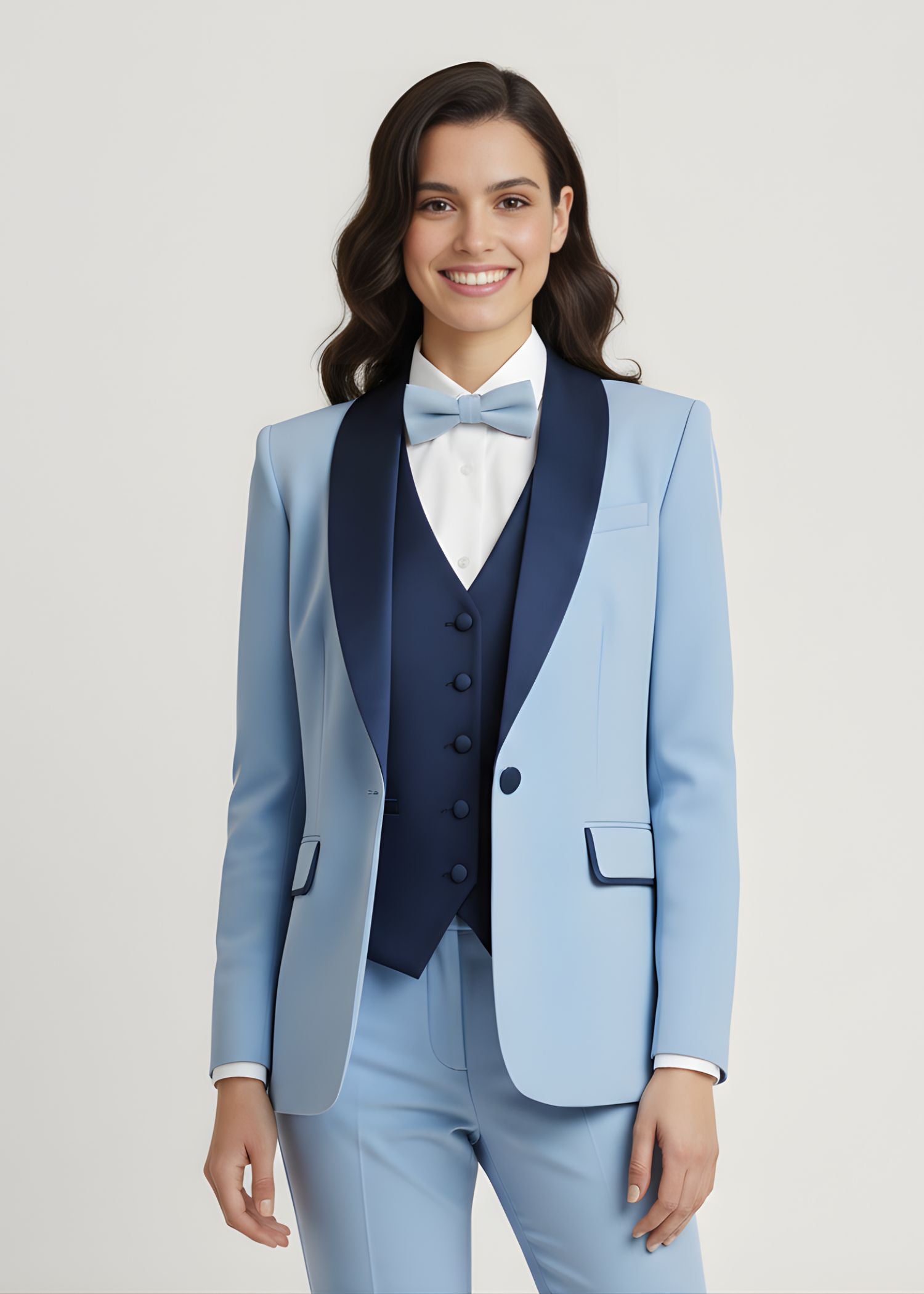 Powder Blue Tuxedo with Navy Contrast