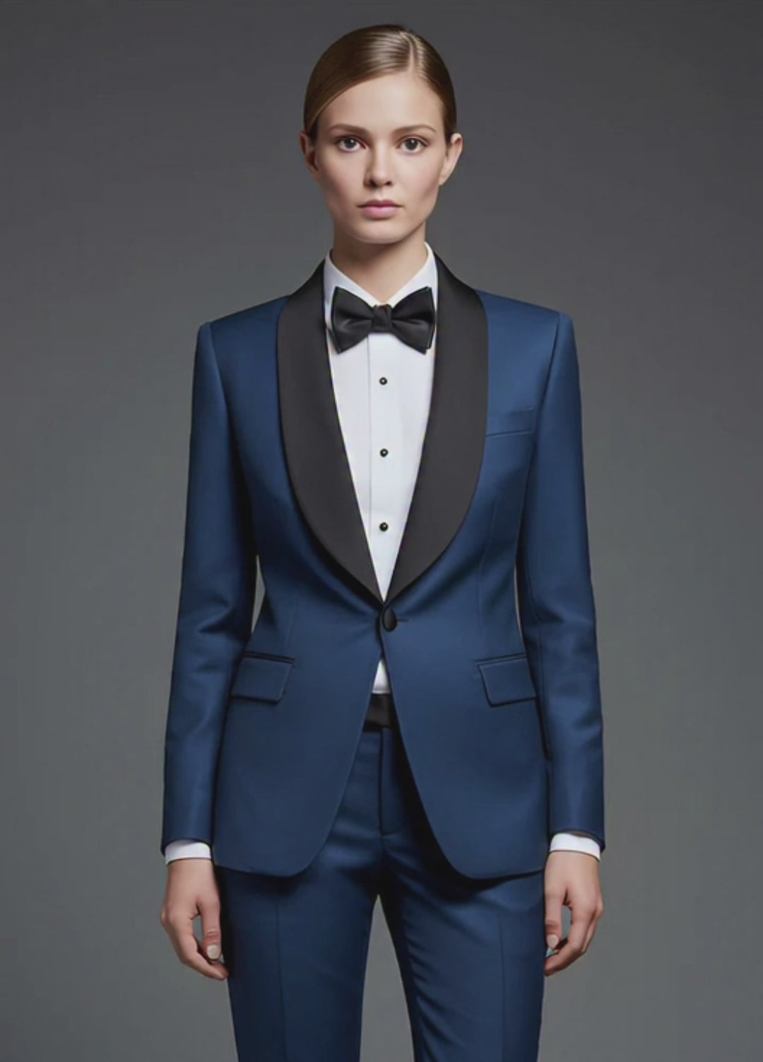 Navy Blue Tuxedo with Black Lapel