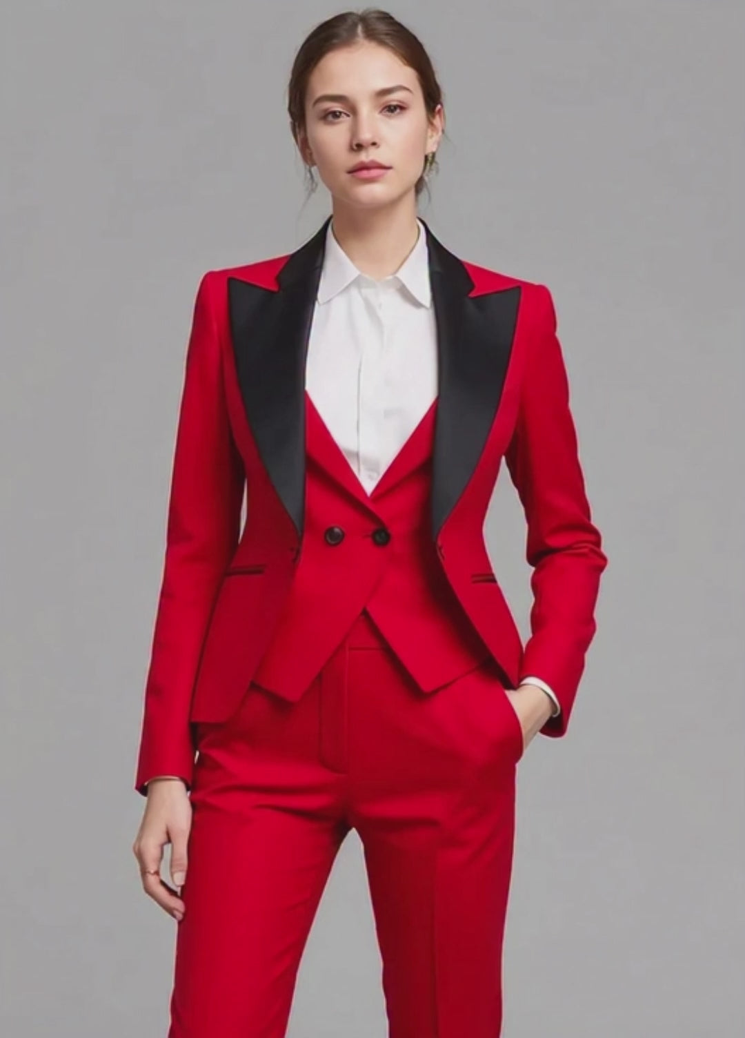 Cusco Red Tuxedo Suit for Women