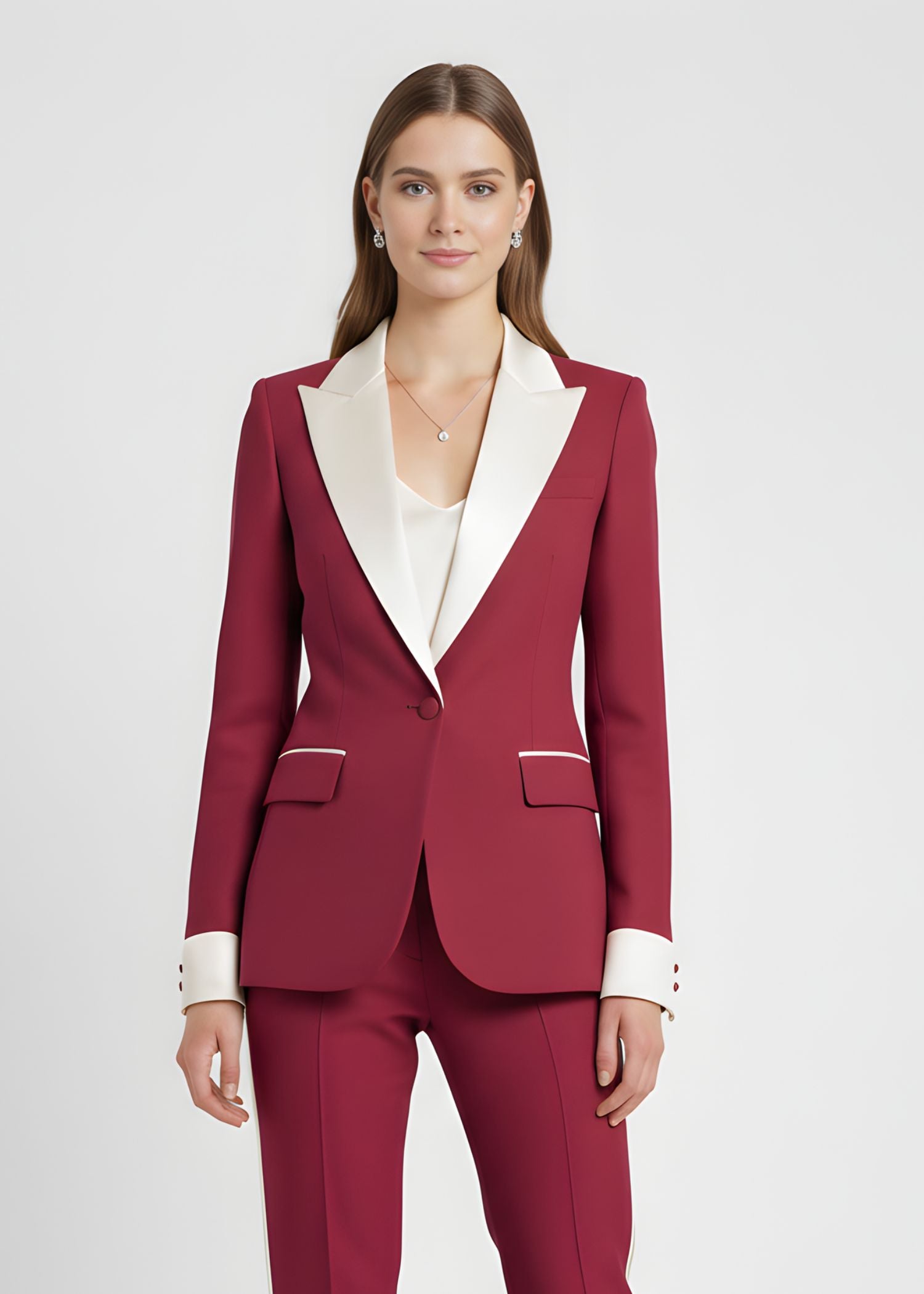 Dark Raspberry Single Breasted Tuxedo