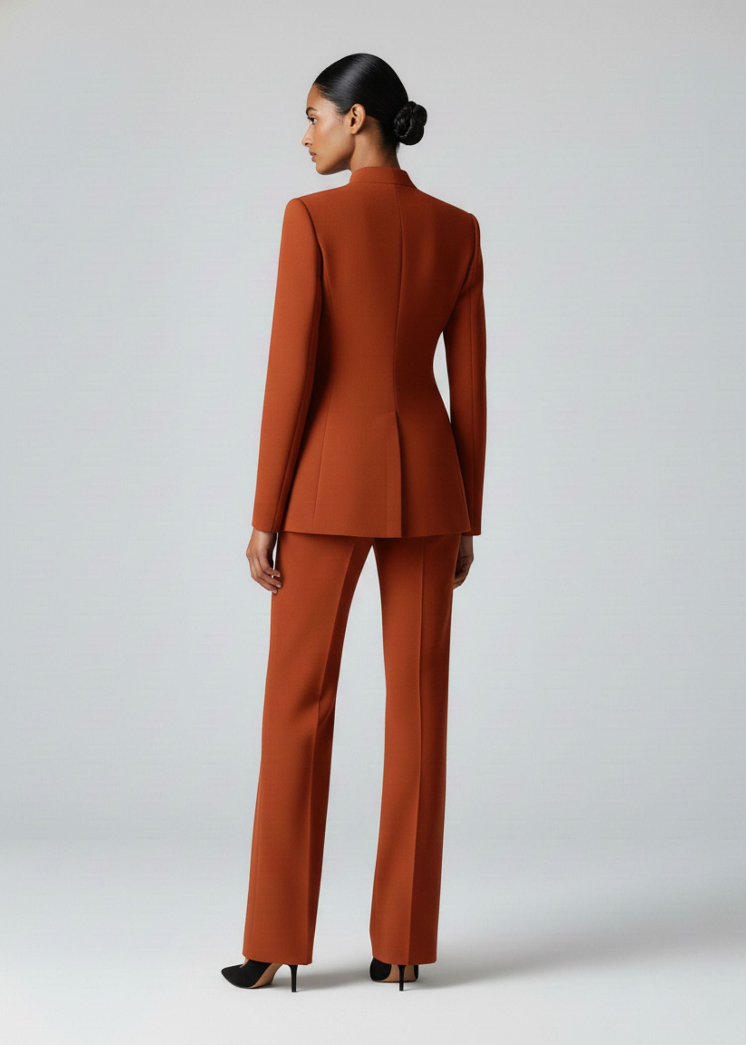 Women Rust Orange Suit