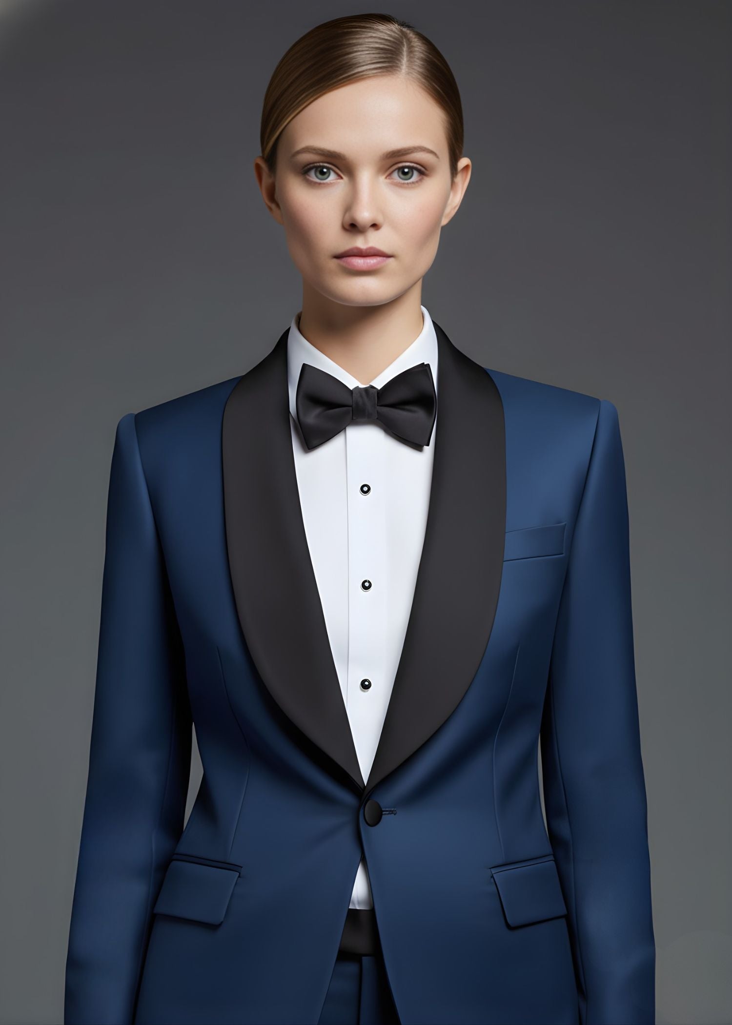 Navy Blue Tuxedo with Black Lapel