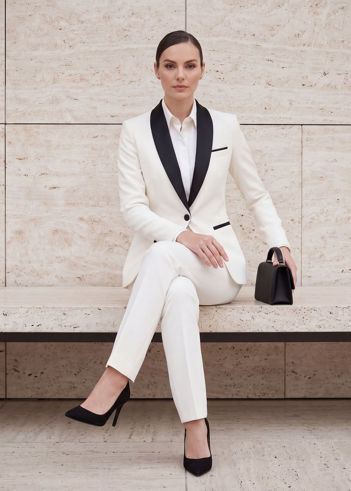 Serenne Single Button Shawl Lapel Tuxedo