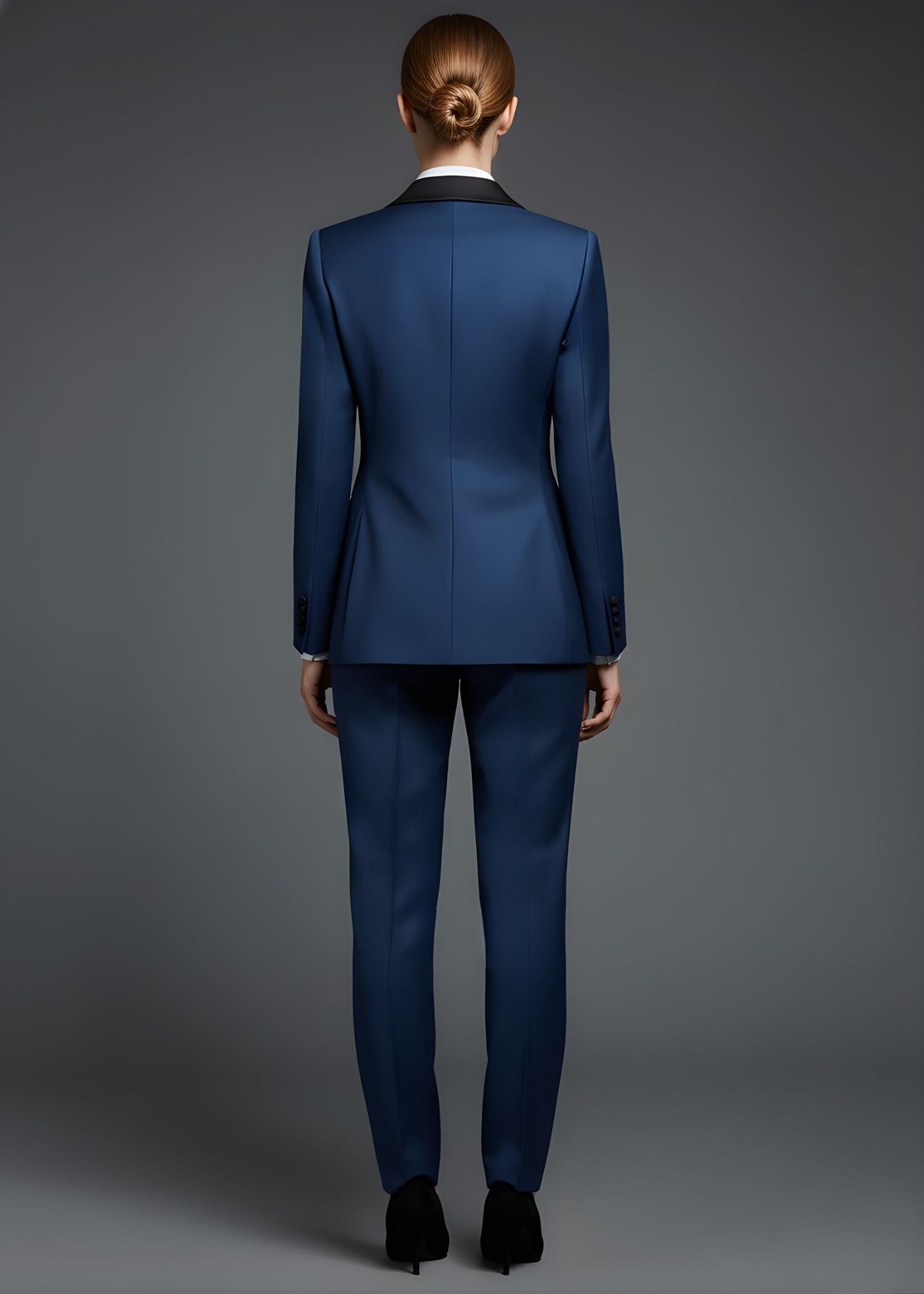 Navy Blue Tuxedo with Black Lapel