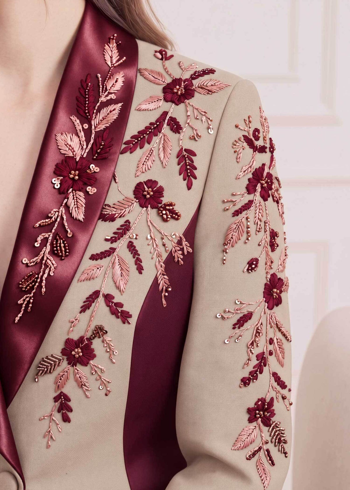 Hand Embroidered Two Tone Tuxedo 