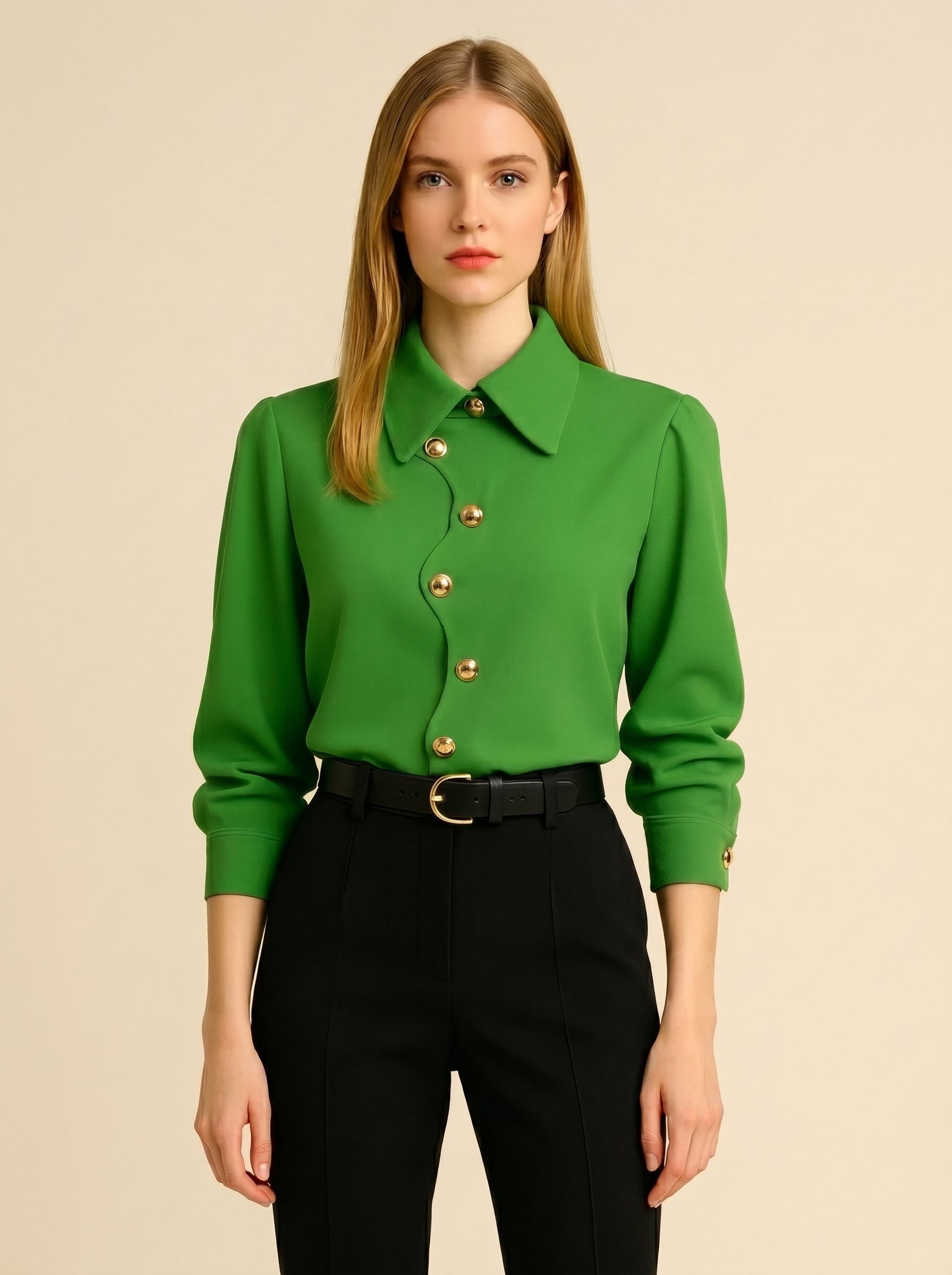 vibrant green shirt