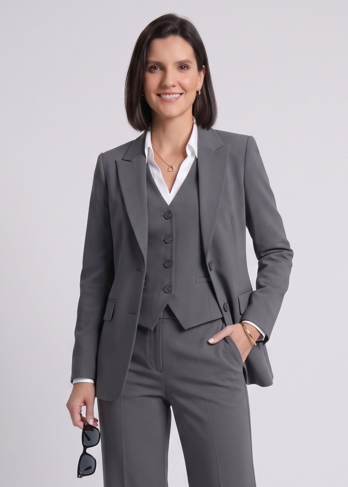 Single Breasted Three Piece Formal Office Business Suit