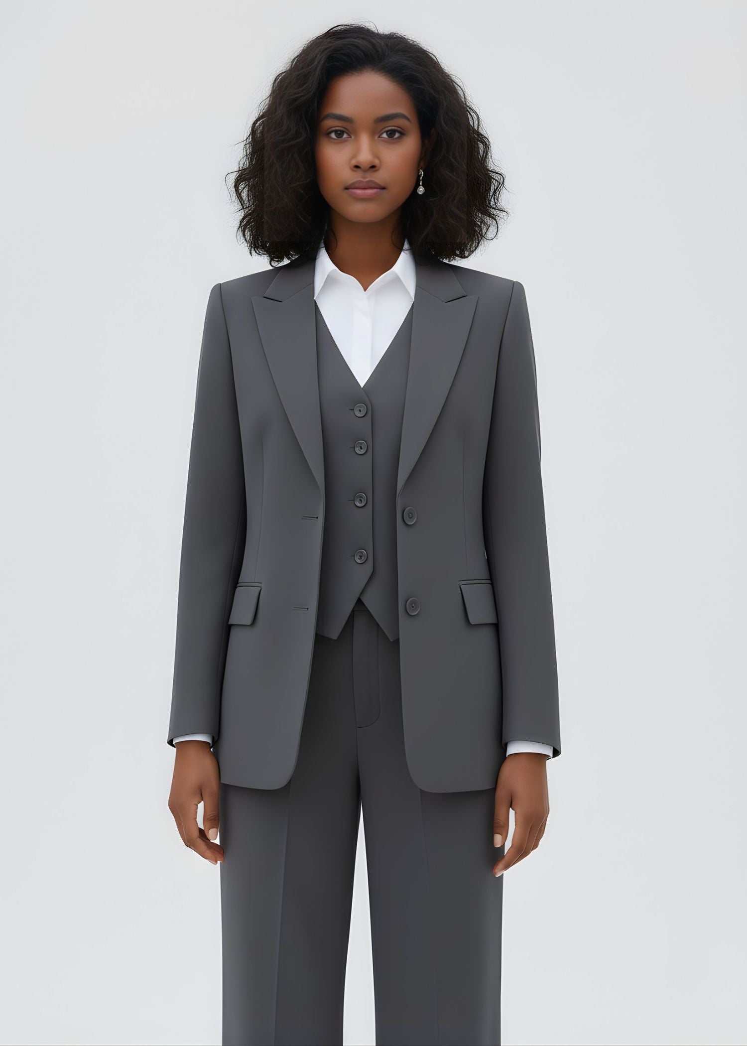 Women Dark Gray 3 Piece Suit