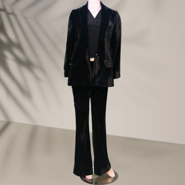 Black velvet suit for women